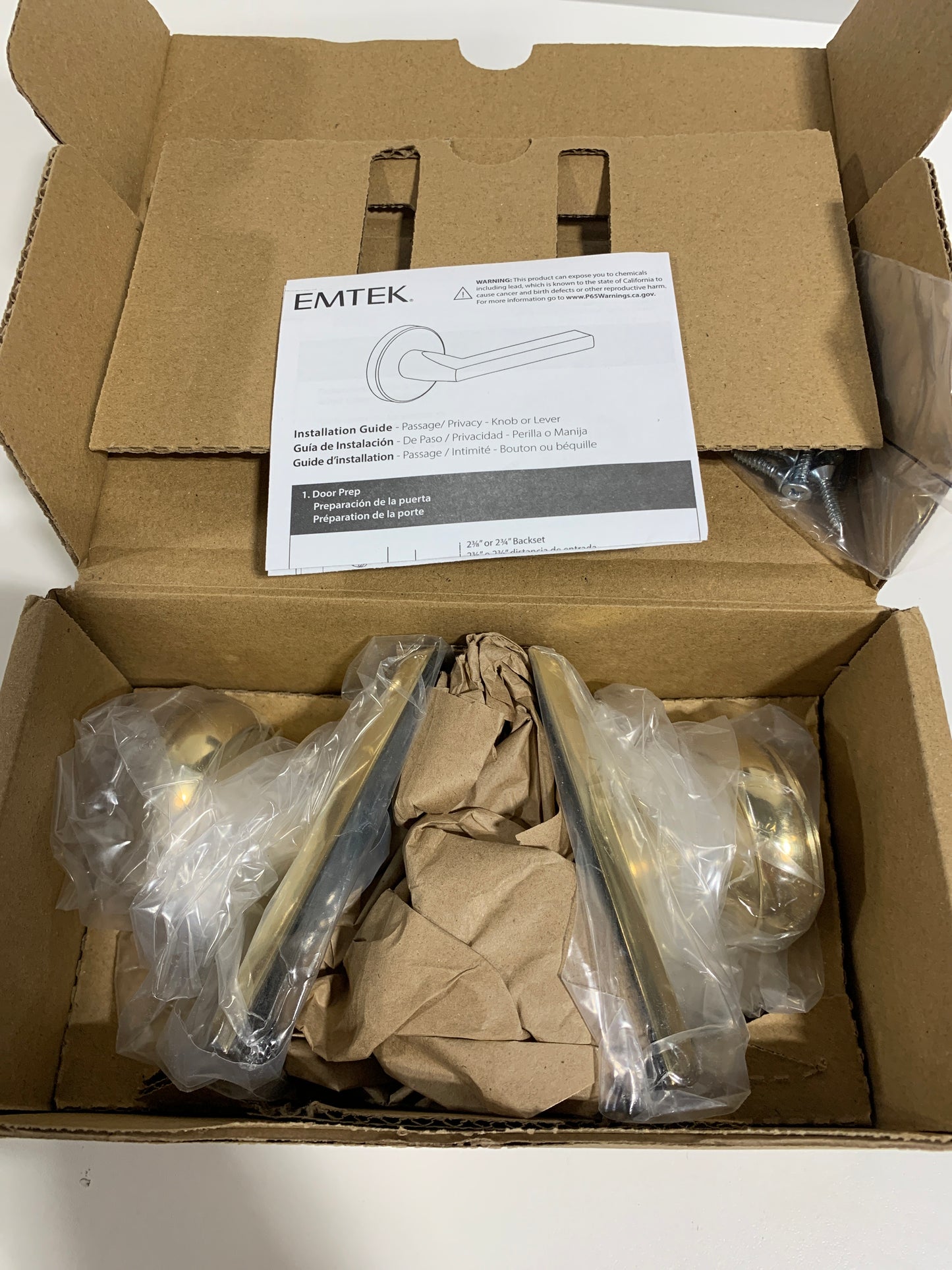 Emtek Full Dummy Set, Rectangular Rosette, Norwich Knob, Unlacquered Brass US3NL