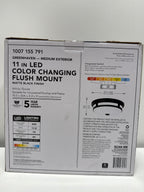 Hampton Bay 11 in. Round Black Exterior Outdoor Motion Sensing LED Ceiling Light 5 Color Temperature