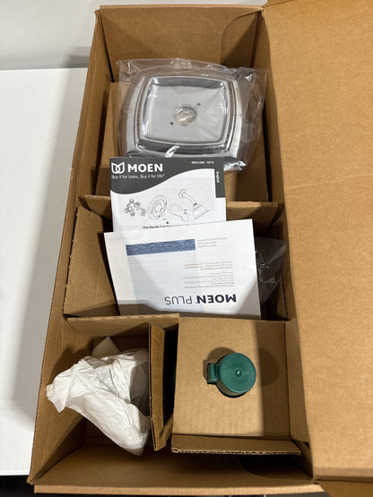 Moen Conway Chrome Posi-Temp Tub and Shower Trim Set Featuring Square Showerhead, Shower Lever Handle, and Tub Spout, Valve Included, 82922