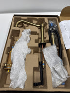 Scratch Signature Hardware SHMA449002 Marceau 1.2 GPM Widespread Bathroom Faucet with Drain Assembly - Less Handles Aged Brass