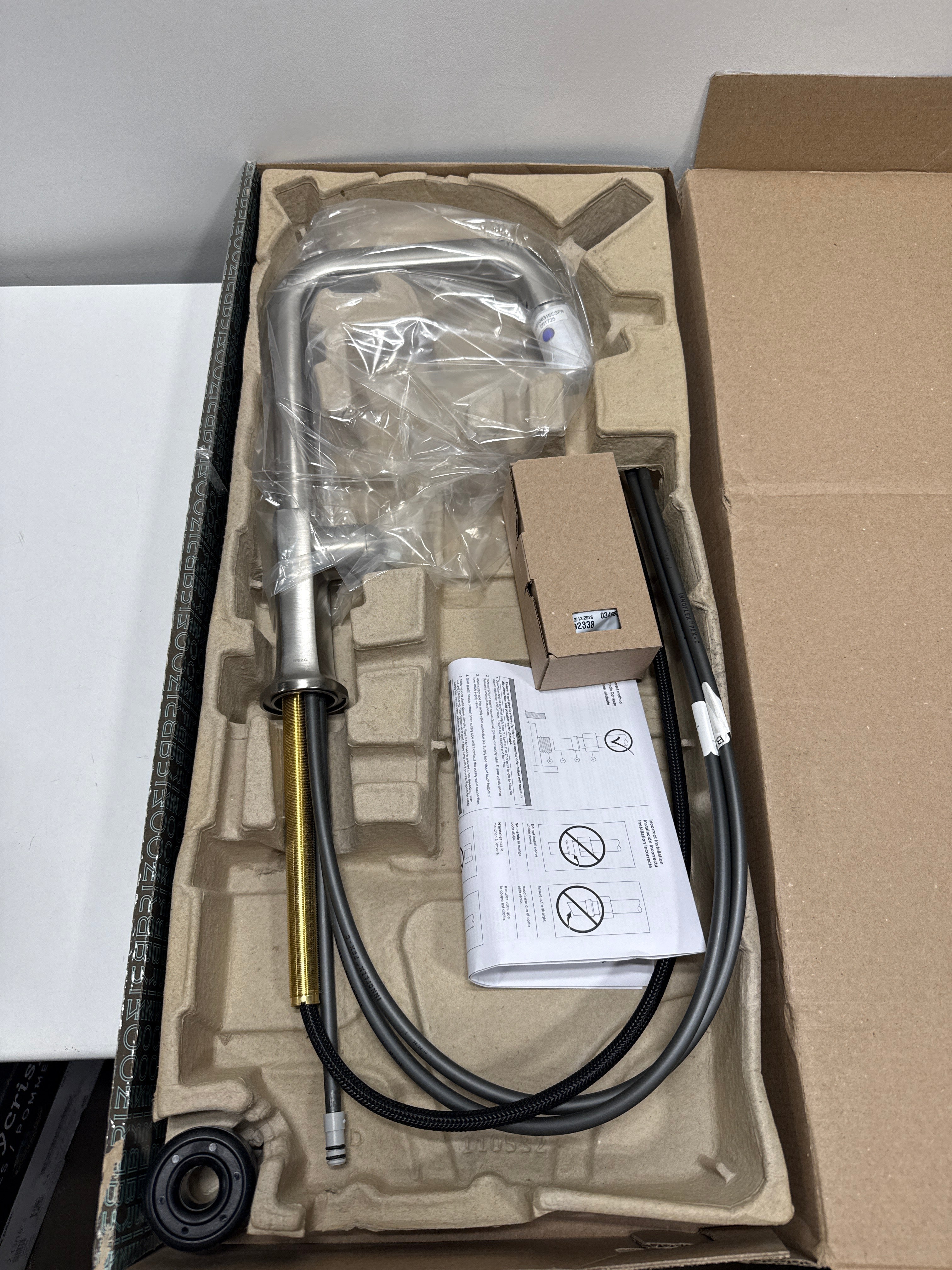 Brizo 63007LF-LHP-L Kintsu 1.8 GPM Single Hole Pull Down Kitchen Faucet with Square Spout - Less Handle Lumicoat Stainless
