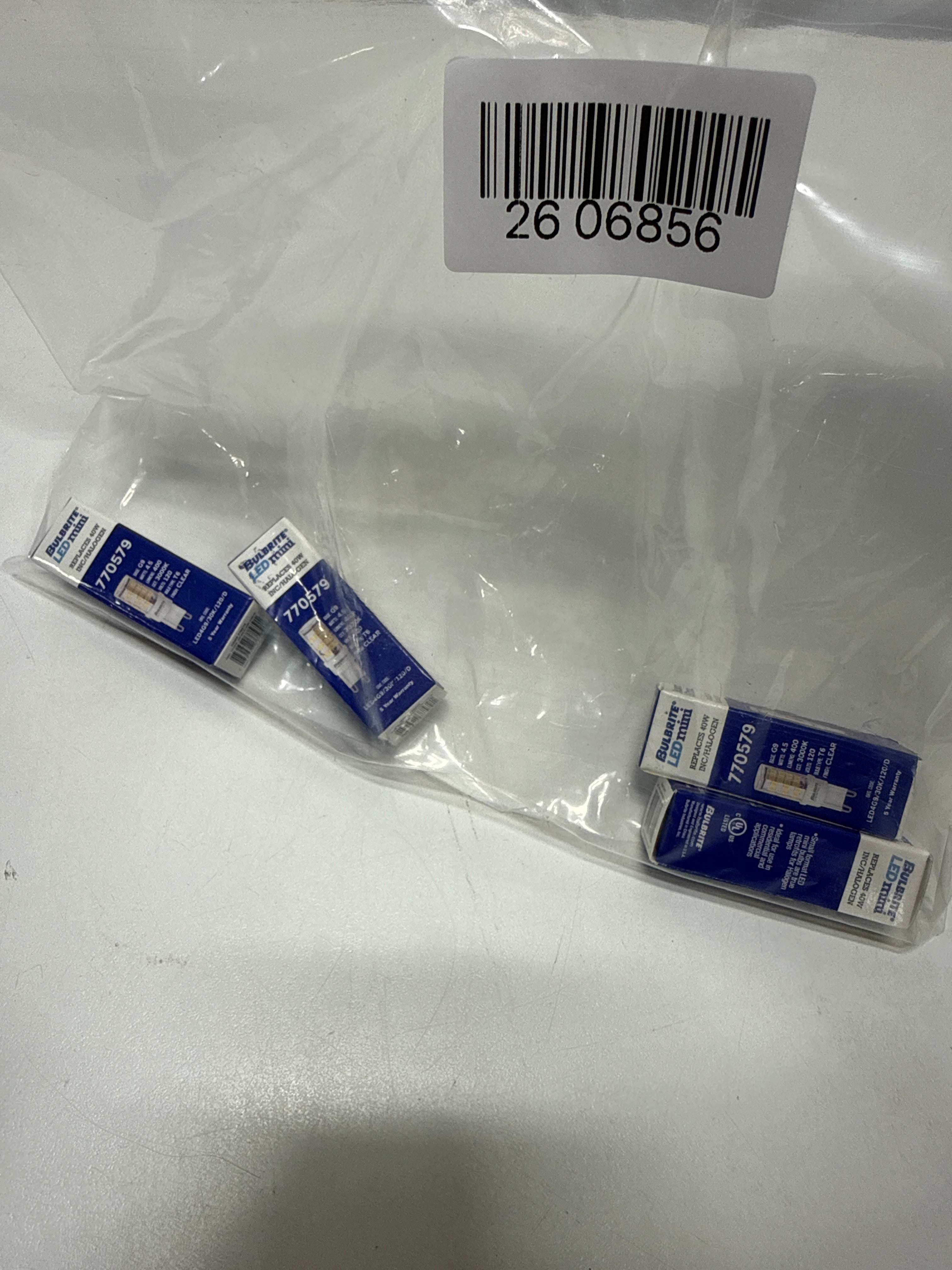 4 x Bulbrite 4.5W 120V T4 G9 LED Clear Bulb