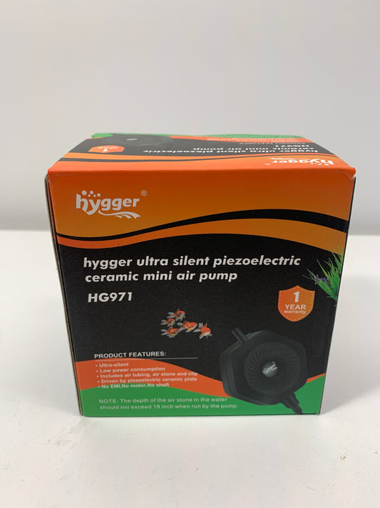 hygger Ultra Silent 1.5W Fish Bowl Aqaurium Mini Air Pump with Accessories, Oxygen Aerator Kit for Fish Tank 0.5-15 Gallon, Comes with 3/16 Inch Air Tubing, Air Stone, AC 110V/60HZ