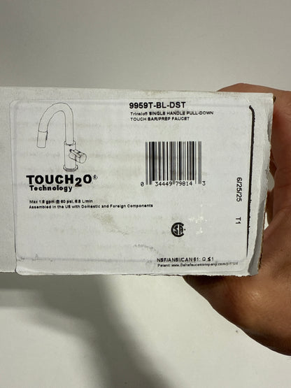 Used Trinsic Single-Handle Pull-Down Sprayer Bar Faucet Featuring Touch2O Technology in Matte Black