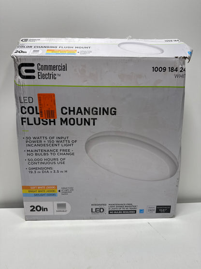 20 in. Low Profile LED Flush Mount Round Ceiling Light 2400 Lumens 3000K 4000K 5000K Dimmable Bedroom Lighting