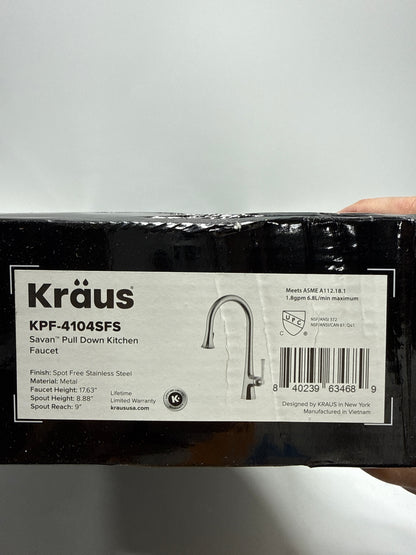 Kraus Kpf-4104 Savan 1.8 GPM Single Hole Pull Down Kitchen Faucet - Stainless Steel