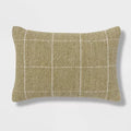Oblong Windowpane Woven Decorative Throw Pillow Green - Threshold - *Home Decor & Curtains
