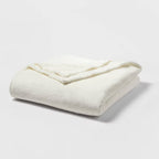 King Microplush Bed Blanket Sour Cream - Threshold - *Bedding