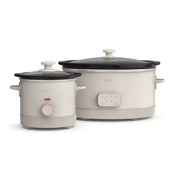 Missing Lid bella 6-quart Programmable Slow Cooker with Additional 2-quart Slow Cooker Set