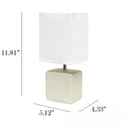 Simple Designs Petite Faux Stone Table Lamp OffWhite with White Shade - *Furniture & Organization