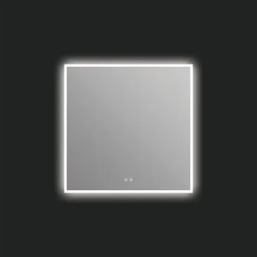 ICO Bath Camden 36" W x 36" H Modern Square Aluminum Frameless Bathroom Wall Mirror with Light