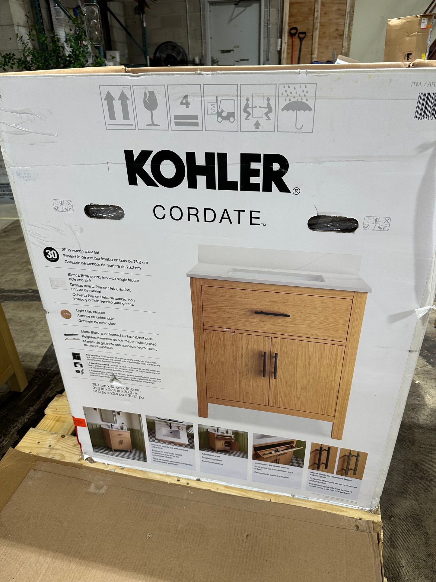 Kohler Cordate 31" Free Standing Single Basin Vanity Set with Cabinet and Quartz Vanity Top