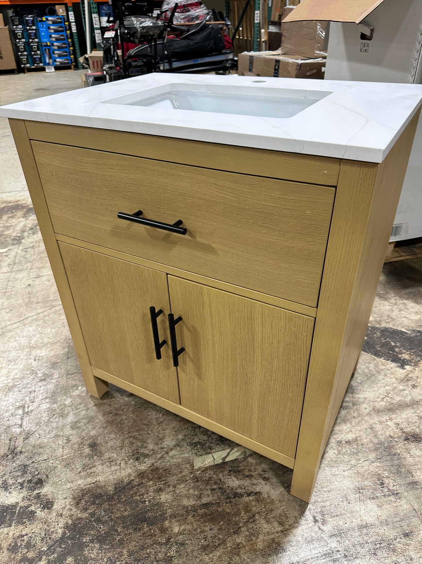 See Desc Kohler Cordate 31" Free Standing Single Basin Vanity Set with Cabinet and Quartz Vanity Top