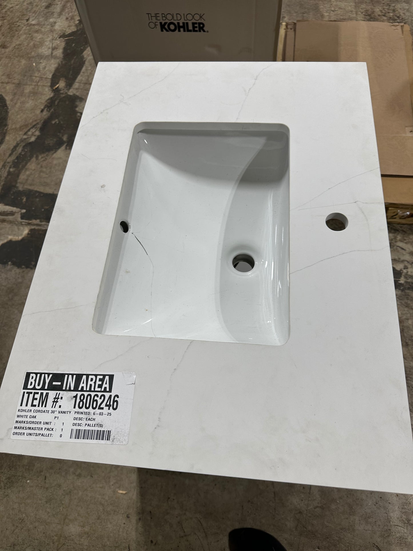 See Desc Kohler Cordate 31" Free Standing Single Basin Vanity Set with Cabinet and Quartz Vanity Top