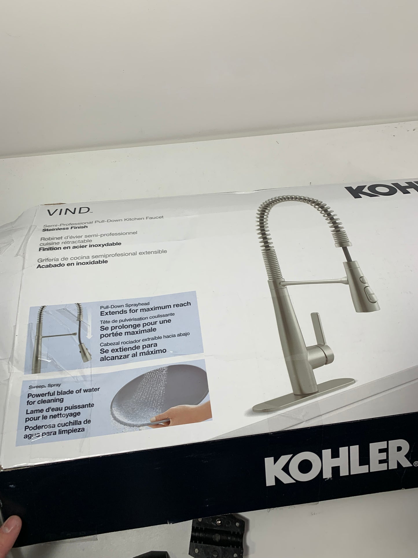 See Desc Kohler-Vind-1PR33911-VS-AB - Single Hole Pre-Rinse Kitchen Faucet-Stainless