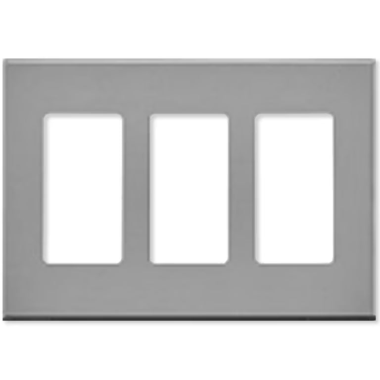 Leviton Decora Plus Screwless Snap-on Wallplate 3-Gang Gray (80311-GY)
