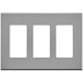 Leviton Decora Plus Screwless Snap-on Wallplate 3-Gang Gray (80311-GY)