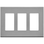 Leviton Decora Plus Screwless Snap-on Wallplate 3-Gang Gray (80311-GY)