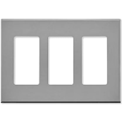 Leviton Decora Plus Screwless Snap-on Wallplate 3-Gang Gray (80311-GY)