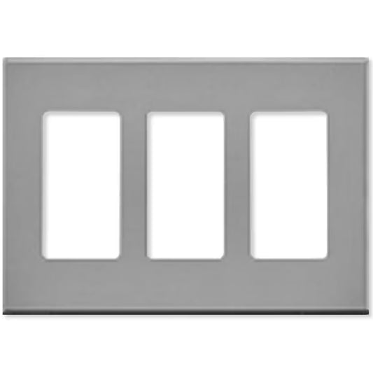 Leviton Decora Plus Screwless Snap-on Wallplate 3-Gang Gray (80311-GY)