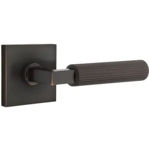 Emtek Select Straight Knurled Lever Handle with L-Square Stem and Square Rosette