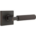 Emtek Select Straight Knurled Lever Handle with L-Square Stem and Square Rosette