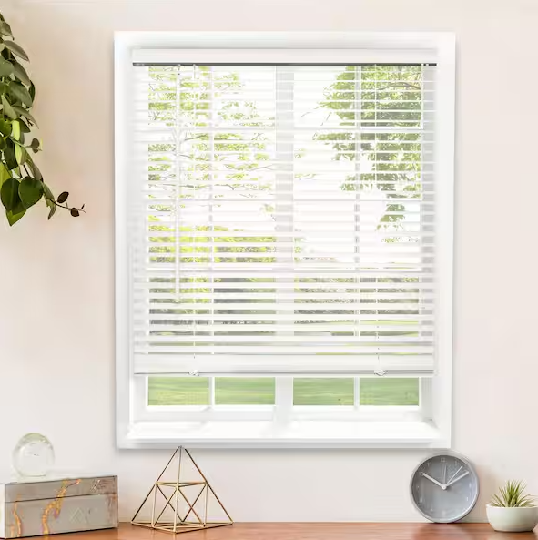 Chicology 39 W X 84 H Cordless Vinyl Mini Blinds 1 in Slats Light Filtering White Easy Install