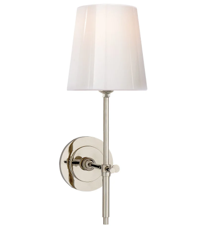 Visual Comfort Bryant 15" Sconce with White Glass Shade by Thomas O'Brien