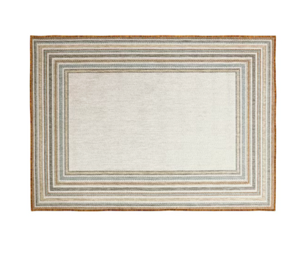 allen + roth with STAINMASTER Gray Border 5 X 7 Gray Indoor/Outdoor Area Rug