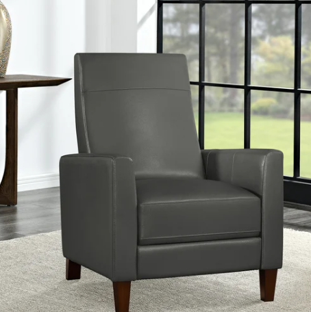 Barcalounger Ridgefield Leather Pushback Recliner - Grey