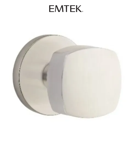 Emtek Freestone Privacy Door Knob Set with Disk Rose from the Urban Modern Collection