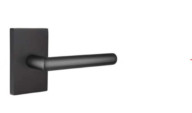 Emtek Stuttgart Right Handed Privacy Door Lever Set with Modern Rectangular Rose