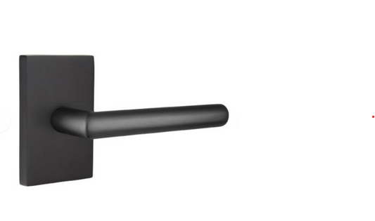 Emtek Stuttgart Right Handed Privacy Door Lever Set with Modern Rectangular Rose