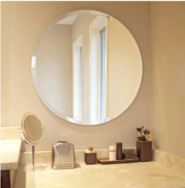 Bellevue 28" Diameter Circular Frameless Bathroom Mirror