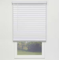 StyleWell Textured White Cordless Room Darkening Faux Wood Blinds with 2 in. Slats - 36 in. W x 72 in. L