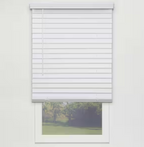 StyleWell Textured White Cordless Room Darkening Faux Wood Blinds with 2 in. Slats - 36 in. W x 72 in. L