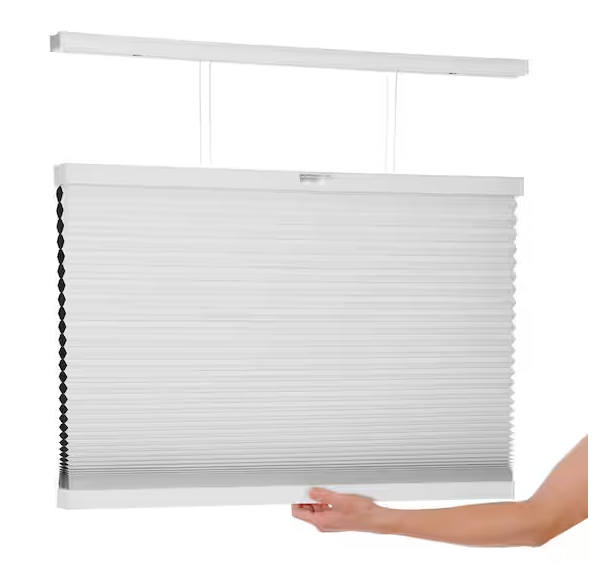Home Decorators Collection Shadow White Top Down Bottom Up Cordless Blackout Cellular Window Shades - 26 in.W x 48 in. L (Actual Size 25.75 x 48)