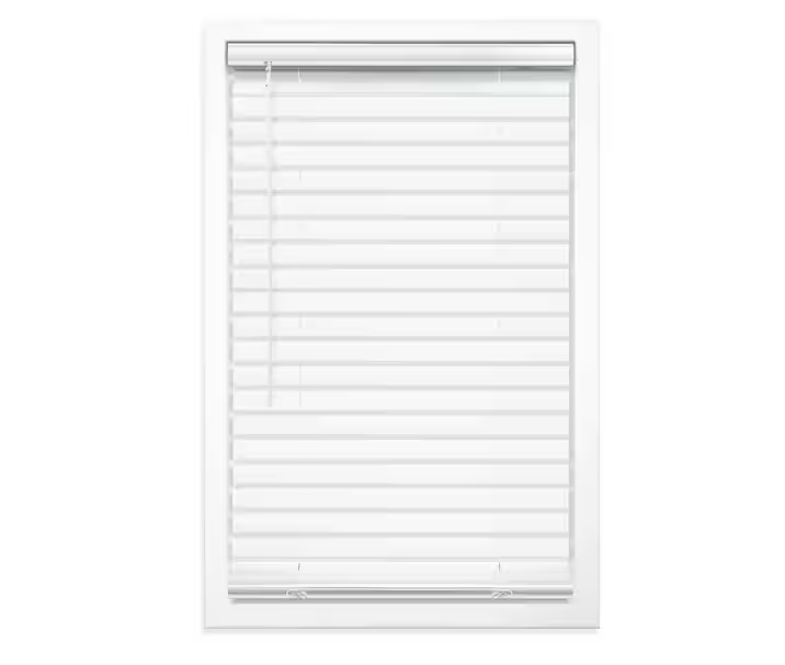 StyleWell White Cordless Room Darkening Vinyl Blinds with 2 in. Slats - 34 in. W x 64 in. L