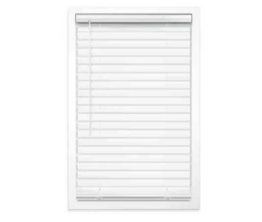StyleWell White Cordless Room Darkening Vinyl Blinds with 2 in. Slats - 34 in. W x 64 in. L