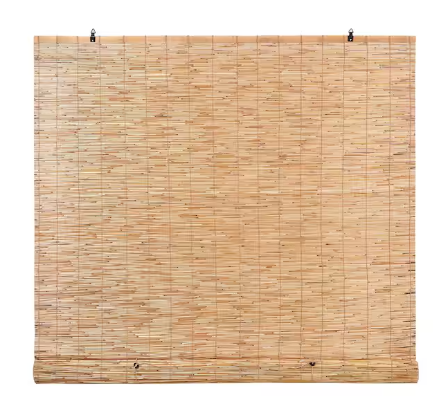 Backyard X-Scapes Cord Free Natural Light-Filtering Bamboo Reed Roman Shades Manual Roll-Up Window Shade Blinds 48 in. W x 72 in. L
