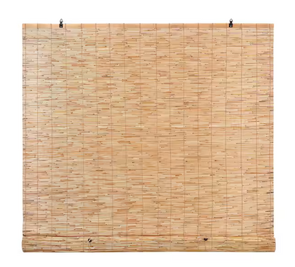 Backyard X-Scapes Cord Free Natural Light-Filtering Bamboo Reed Roman Shades Manual Roll-Up Window Shade Blinds 48 in. W x 72 in. L