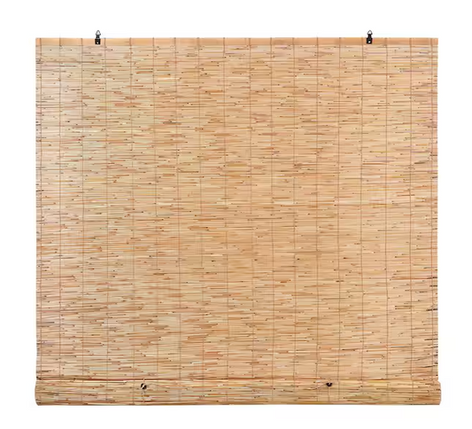 Backyard X-Scapes Cord Free Natural Light-Filtering Bamboo Reed Roman Shades Manual Roll-Up Window Shade Blinds 48 in. W x 72 in. L