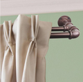 EMOH 1 inch Pipe Double Blackout Curtain Rod 84-120 inch-Bronze (3pcs)