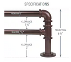 EMOH 1 inch Pipe Double Blackout Curtain Rod 84-120 inch-Bronze (3pcs)