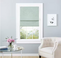 EXCLUSIVE HOME Bolan Sage Green Cordless Total Blackout Polyester Roman Shade 27 in. W x 64