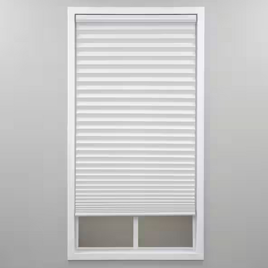 StyleWell White Cordless Light Filtering Polyester Pleated Shades - 36 in. W x 48 in. L