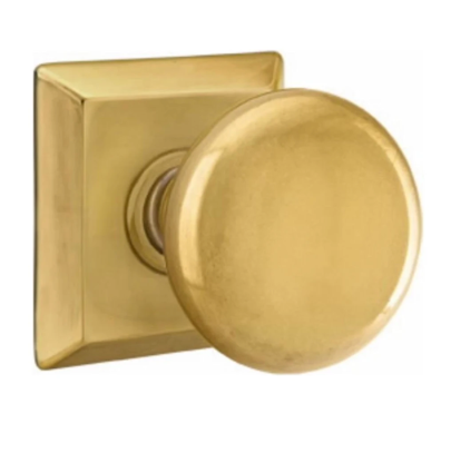 Emtek Providence Passage Door Knob Set with Quincy Rose and Concealed Screws from the Classic Brass Collection Model: C8131PUS7