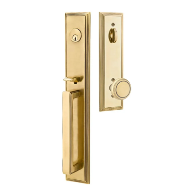 Scratch  Emtek Melrose Full Plate Single Cylinder Keyed Entry Handleset with Norwich Interior Knob Model: 4212NWUS7