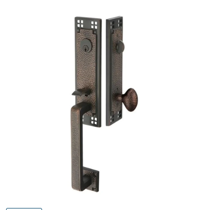 Emtek Arts and Crafts Single Cylinder Keyed Entry Designer Brass Handleset