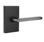 Emtek Helios Right Handed Privacy Door Lever Set with Modern Rectangular Rose Model: 5212HLOUS19RH